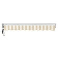 thumbnail image 5 of Awntech 8 Ft Destin Left Motorized Heavy Duty Patio Retractable Awning with Protective Hood (96in x 10.38in x 78in), Linen/White Stripe, 5 of 8