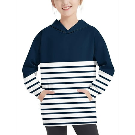 

YYYTop Fall Sweaters for Girl 2024 Teen Girl Gifts Trendy Crewneck Oversized Hooded Sweatshirt Kids Fashion Long Sleeve Pullover Tops 4-14 Years for Girls Boys Teen Girl Clothes On Clearance