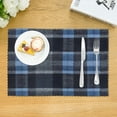 thumbnail image 4 of 4 Pce Oil Proof And Heat Insulation Tray Mat 12x18in Western Dining Table Tablecloth Mat For Family Banquet Picnic In The Hotel Darkslateblue Buffalo Plaid Check Tartan Scotland_2, 4 of 8
