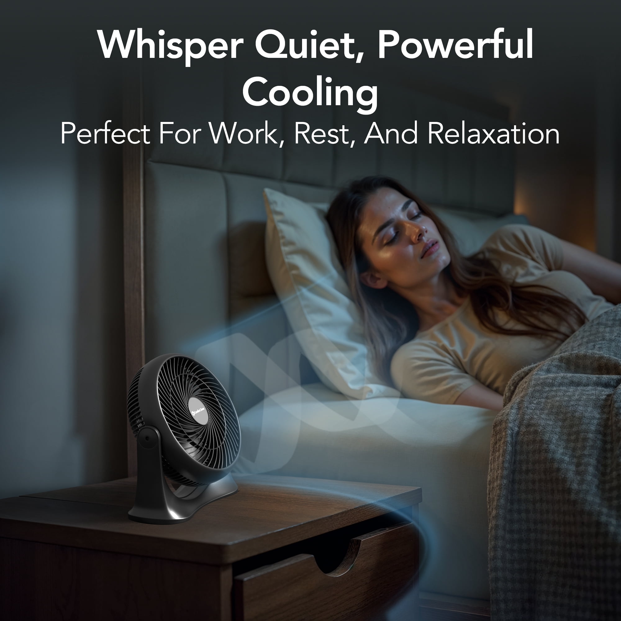 Comfort Zone 11 in. Desktop Table Fan with 3 Speeds, Adjustable Tilt, Black