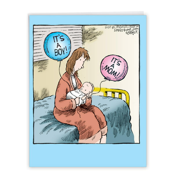 1 Jumbo Funny Newborn Baby Card with Envelope ( x 11 Inch) - It's a  Mom-Boy J4723BBG 