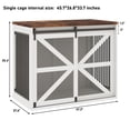 thumbnail image 3 of Blotout 47.2" Farmhouse Dog Crate Furniture, Large Wooden Dog Crate Furniture with Sliding Metal Mesh Barn Door and Solid Metal Tube & 2 Lockable Doors, XXL, White Brown, 3 of 8
