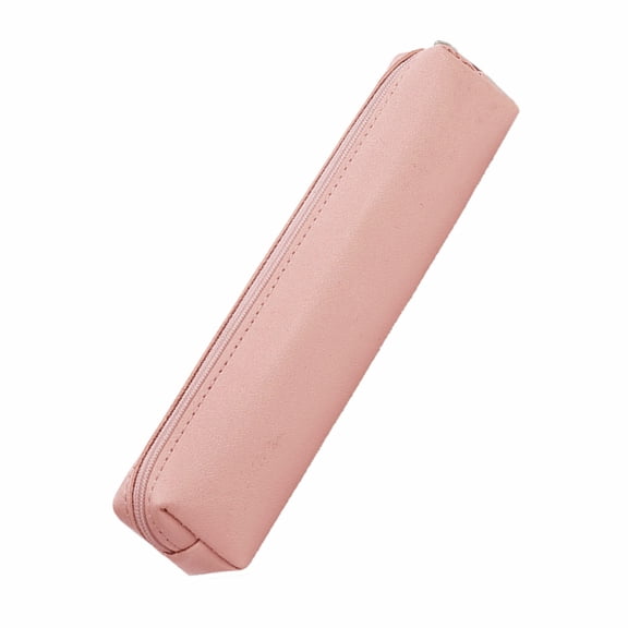 Small Pencil Pen Case Leather Pen Pouches Zippered Pen Storage Bag Travel Cosmetic Bag for Student Adult Women Men