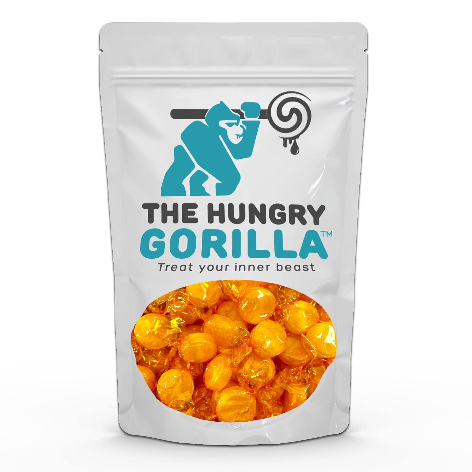 Butterscotch Hard Candy - Old Fashioned Butterscotch Flavor, Individually Wrapped Bulk 5lb Resealable Stand-Up Bag by The Hungry Gorilla - Gluten Free