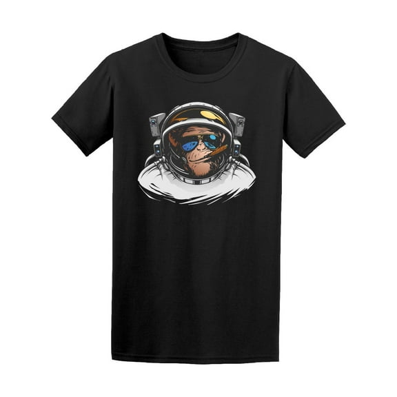 Smartprints Mens Graphic Tee - Monkey Astronaut - Regular Fit 100% Cotton