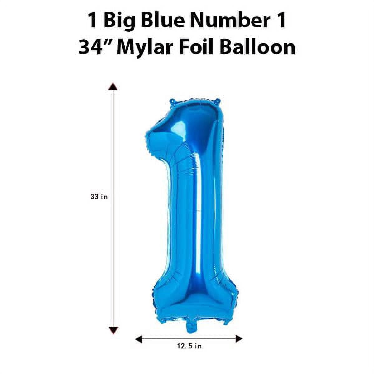 Amscan Cookie Monster Birthday Party Supplies Decorations Big Balloon Bundle with Character Mylar's, Star Mylar's, Big Number 1 and Latex Balloons