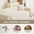thumbnail image 4 of Funda para sofá MYSKY HOME de chenilla 231 x 381 cm beige con borlas, 4 of 9