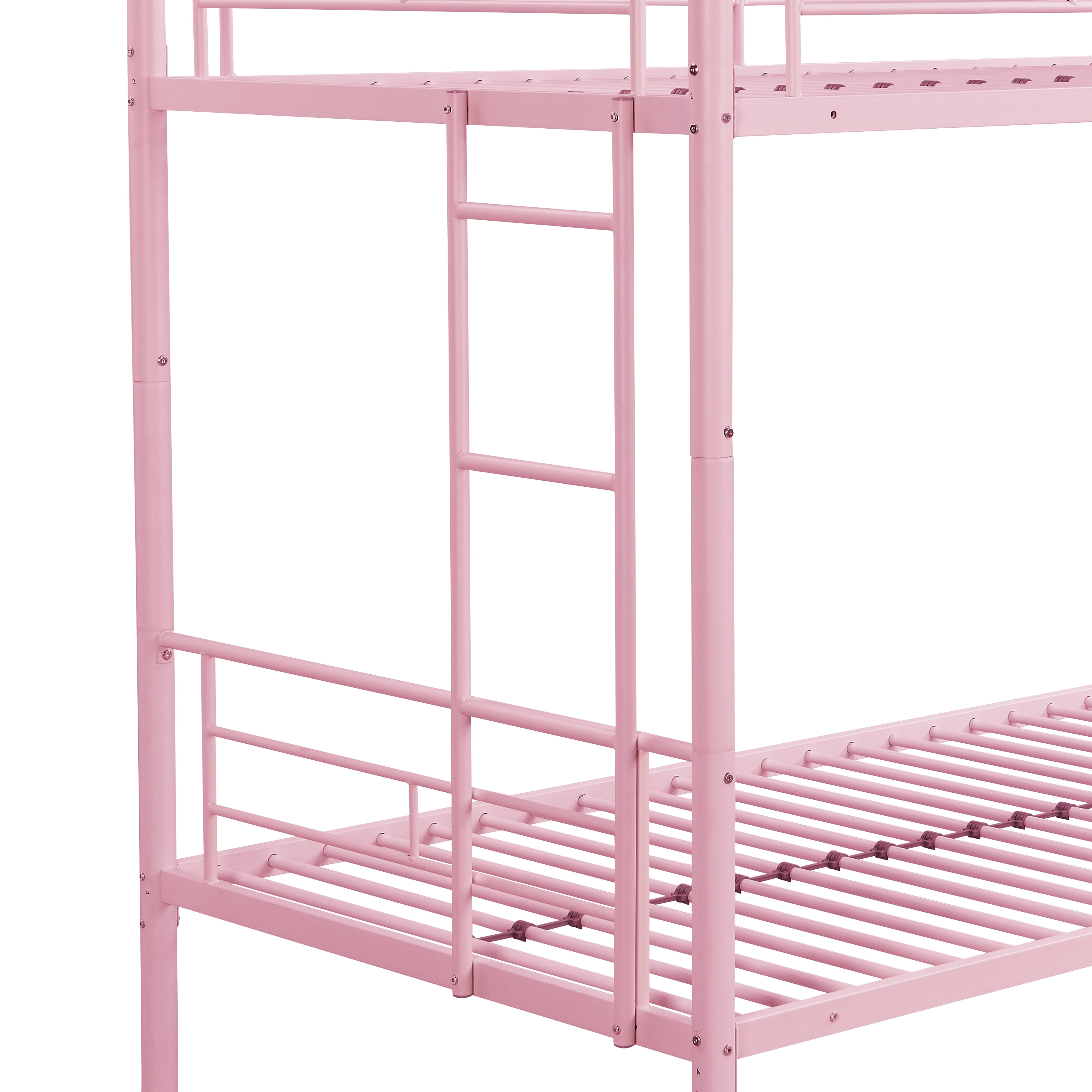 Metal Bunk Bed Pink Twin Over Twin