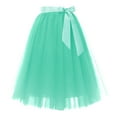 thumbnail image 6 of Tulle Skirts for Women Elastic Waist Lace Up Bow Knee Length Layered Mesh Flowy A Line Tutu Skirts Puffy Skirt Fairy Skirt, 6 of 6