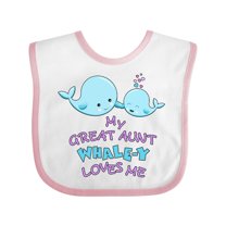Inktastic My Great Aunt Whale-y Loves Me Boys or Girls Baby Bib