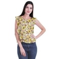 thumbnail image 1 of Moomaya Hauts en Jersey de Coton pour Femmes Sans Manches Imprimé Col Rond Tenue Décontractée, 1 of 4