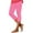Pink, variant on aidice Leggings Capris for Women Elastic Waist Stretchy Compression Yoga Pants Summer Fashion Solid Color
