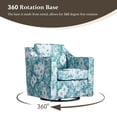 thumbnail image 4 of Swivel Accent Chairs Set of 2, Comfy Swivel Chair with Deep Seat, Upholstered Club Armchair with 360 Degree Rotation Base, Single Sofa Reading Chair for Living Room Bedroom, Cyan Blooms, 4 of 6
