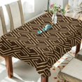 thumbnail image 3 of SKYSONIC 60”x90" Square Tablecloth with Dark Brown and Gold Lattice Prints, Anti-Wrinkle and Smooth Table Cloth for Kitchen/Home Decoration, 3 of 7