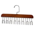 thumbnail image 4 of Percha de madera BLESIY para corbatas Soporte colgar Ahorro de espacio marrón oscuro, 4 of 8