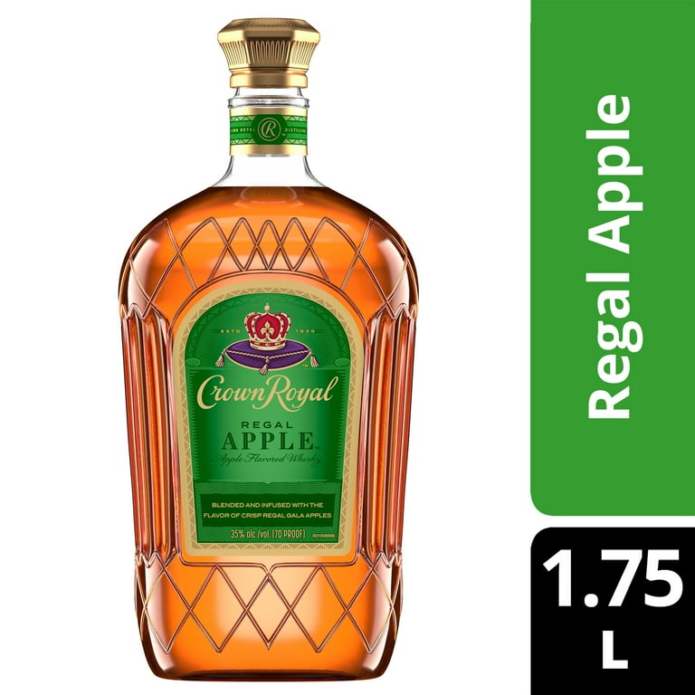 Crown  クラウンローヤル　ウィスキー アップル味　1.75L Crown Royal Regal Apple Flavored Whisky, 1.75 L, 35% ABV - Walmart.com
