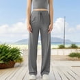 thumbnail image 2 of Women's High Waisted Wide Leg Lounge Pants with Drawstring and Pockets, 2 of 7