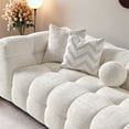 thumbnail image 6 of Phoenix Ivory Chenille Upholstered 3-Seater Sofa with Tufting and Accent Pillows, 6 of 6