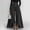 Black, variant on Women's Wide Leg Pants High Waist Stretch Baggy Flared Pleated Vintage Casual Loose Fake Jean With Pockets