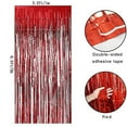 thumbnail image 3 of KIRIKOU 3 cortinas de borla de lámina roja decoradas en la fiesta de fondo, 3,2 pies x 6,5 pies de lámina de aluminio metálico para la ducha de bebé de novia soltera de cumpleaños, 3 of 5