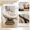 thumbnail image 4 of OMNIBERG Ergonomic 360° Swivel Wicker Papasan Chair, Oversized Indoor Outdoor Rattan Egg Sofa Chair Lounger with Soft Thick Cushion for Living Room, Bedroom, Patio, Yard, White, 4 of 9