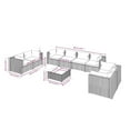 thumbnail image 4 of vidaXL 9 Piece Garden Lounge Set with Cushions Poly Rattan Black, 4 of 5