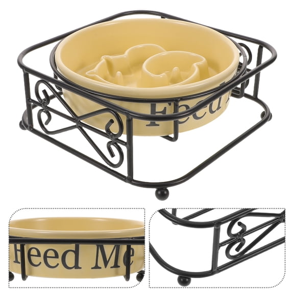 LOLIPPYY Ceramic Slow Feeder Bowl for Dogs and Cats Featuring