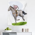 thumbnail image 1 of Animal Tapestry, Sketchy Horse Racing Theme Jockey Pony Stallion Riding on Field Retro Illustration, Fabric Wall Hanging Decor for Bedroom Living Room Dorm, 5 Sizes, Multicolor, by Ambesonne, 1 of 1