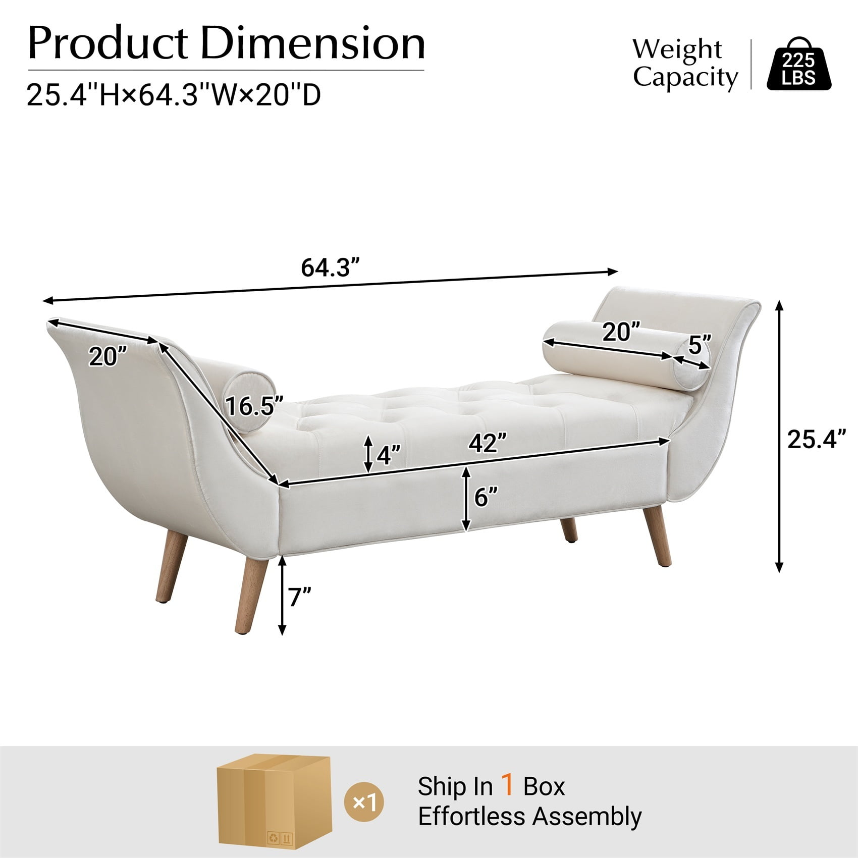 Alvantor Button Tufted End of Bed Benches Velvet Upholstered Bench with Pillows for Bedroom,Living Room, Entryway Beige