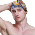 thumbnail image 3 of FYBTO Swimming Cap Watercolor Owl Colorful Bird Unisex Adult FYBTO Polyester, 3 of 4