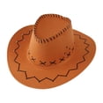 thumbnail image 3 of Sombrero de vaquero infantil, sombrero tipo sombrero, gorras, sombrero de pradera, accesorios para disfraces, ropa, sol Amarillo brillante, 3 of 9