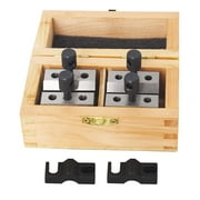 EPOTOOR V Block Set with Clamp Hardened Steel 90 Degree Angle Precision V Block Set 1-3/8 x 1-3/8 x 1-3/16 Multi-Use Gauge Gage Machinist Tool with Box