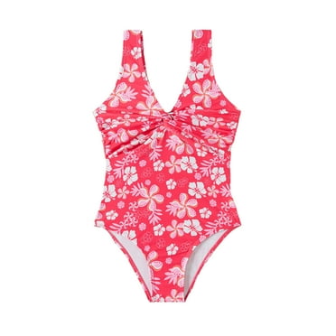 Hiijoy Toddler Girls One-Piece Swimsuit Floral Quick Dry Bathing Suit Swimwear, Sizes 5-14