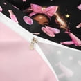 thumbnail image 4 of Castle Fairy Glam Black Girl Twin Duvet Cover,Stars Print Twin Bedding,Pink Black,Pink Reversible,1 Duvet Cover and 1 Pillowcase, 4 of 6