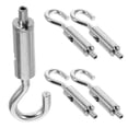 thumbnail image 1 of 5PCS Heavy-Duty Brass Hook and Eye Turnbuckle Tensioner Kit Wire Rope Tensioner for Wire Rope Light Hanging Suspension Accessories, 1 of 5