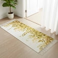 thumbnail image 3 of Yellow Eucalyptus Leaves Kitchen Runner Rug 2'x4', Spring Floral Summer Botanical Washable Rug with Tassels, Non Slip Woven Cotton Bathroom Rugs Hallway Carpet for Foyer Bedroom Entry Back Door Decor, 3 of 9