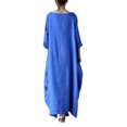 thumbnail image 2 of MesaSe Robe Longue Col Mi-Manche Grande Robe Décontractée Élégante Femmes Robes Amples, 2 of 6