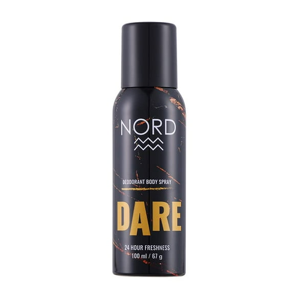 Nord Dare Déodorant Vaporisateur Corporel pour Hommes 100ml, 3.4 Fl.oz. Déodorant Longue Durée pour Garçons - Fraîcheur 24 Heures & Sans Gaz avec des Notes de Sandale, Basilic, Romarin & Agrumes