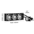 thumbnail image 4 of VEVOR CPU Liquid Cooler, AIO CPU Water Cooler - 3 x 120mm PWN Fans & Pump, Customizable Black PC Liquid Cooler with 2.1'' LCD Display & ARGB light, for Intel 115X/1366/2011/1700/1200, AMD AM4/AM5, 4 of 9
