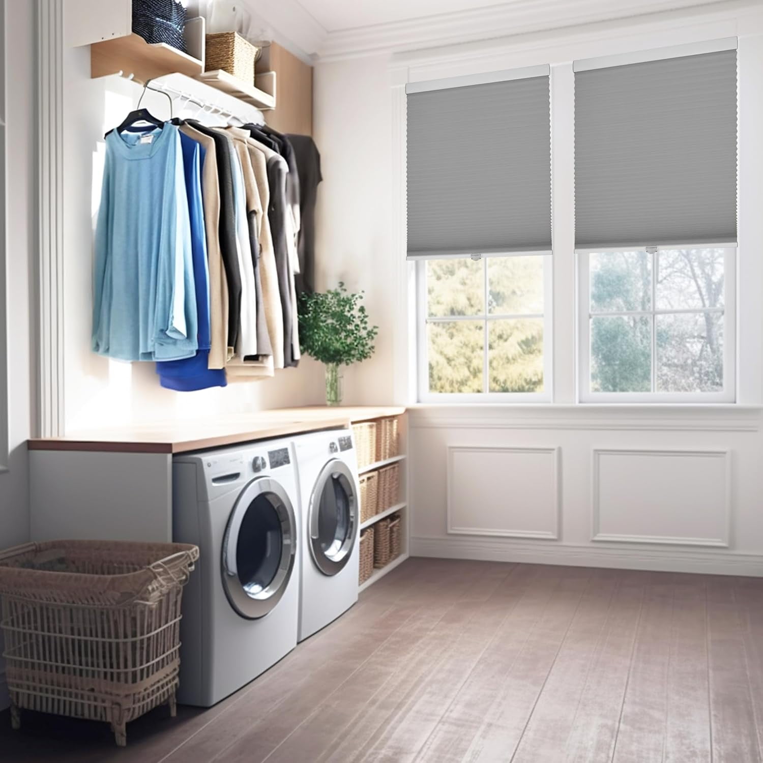 Chicology Grey Cordless Blackout Cellular Shades 60.5 in. W x 48 in. L