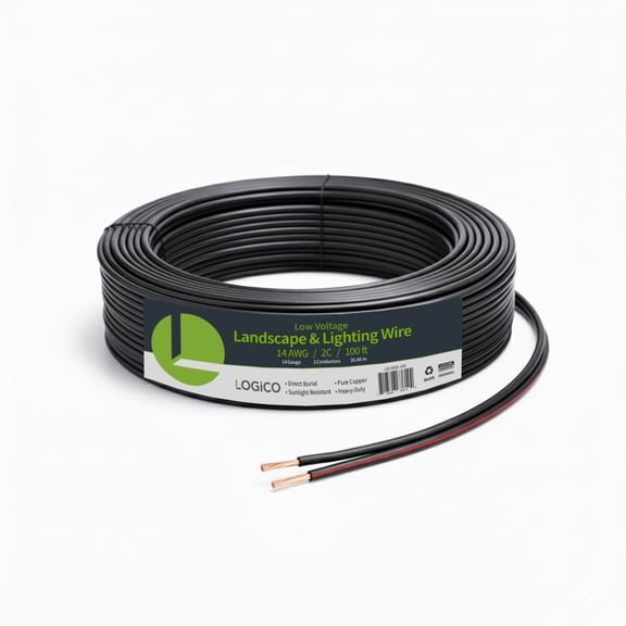 Low Voltage 14/2 Outdoor Landscape Lighting Wire DB UV Rated Cable 100FT Black 150v