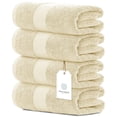 thumbnail image 6 of White Classic Hotel Collection 700 Gsm Turkish Cotton Bath Towels, Bathroom Towels Set, Cream Beige, 27 x 54, 4 Pack, 6 of 9