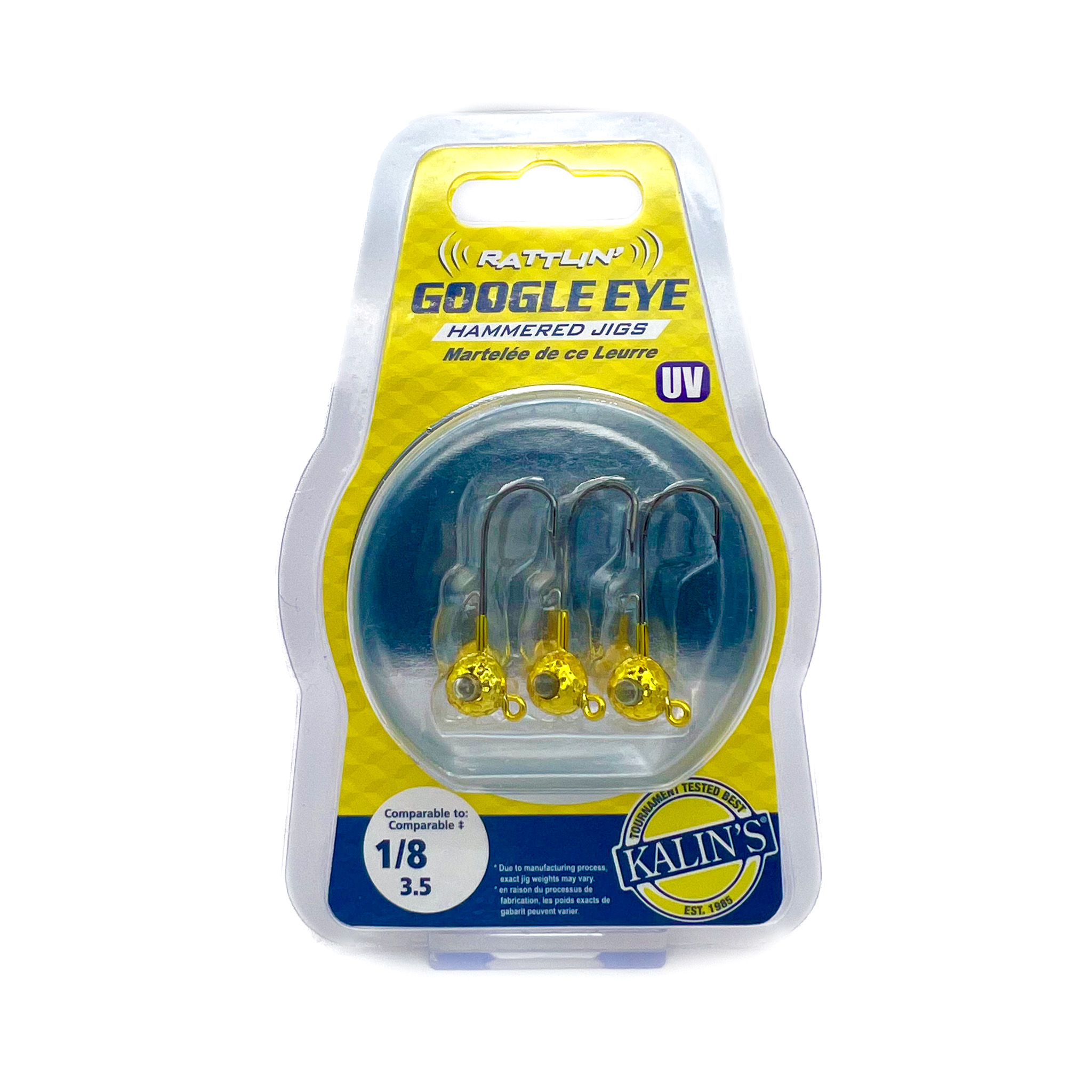 Kalin's, Google Eye Hammered Jig, 1/8 oz, Gold