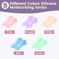thumbnail image 5 of 5 Pairs Silicone Socks for Dry Cracked Feet - Women's Moisturizing Foot Socks, Cracked Heel Treatment (5 Colors Assorted, Fits Up to Size 9), 5 of 10