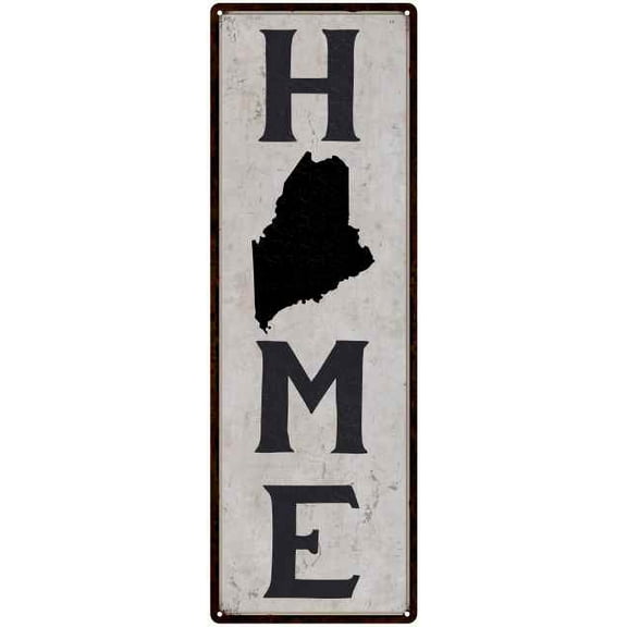Maine is My Home Vintage Chic Wall Decor 8x24 Metal Sign 108240025018