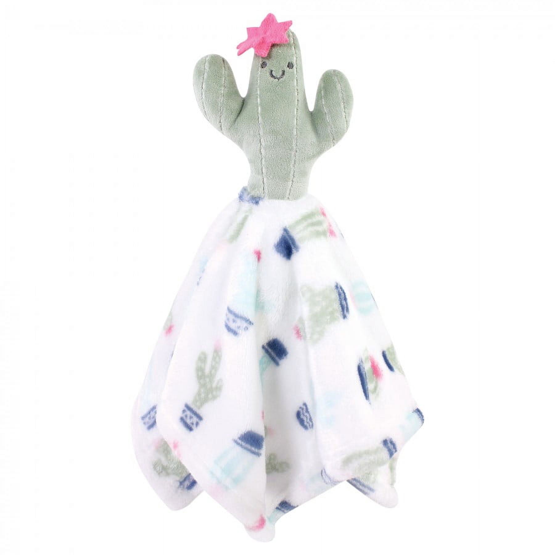 Hudson Baby Infant Girl Plush Blanket with Security Blanket, Cactus, One Size