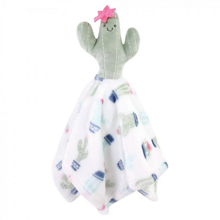 Hudson Baby Infant Girl Plush Blanket with Security Blanket Cactus One Size