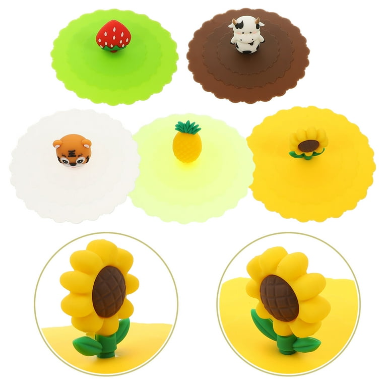 Tohuu Silicone Cup Lids Cute Silicone Mug Cup Cover Hot Drink Cup Lid Soft  Reusable Silicone Lids for Mugs Cups Beer Glasses Outdoors & Indoors  benefit 