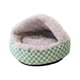 thumbnail image 3 of Cama de felpa con capucha para gatos, refugio para gatitos, cojín para gatos, cueva cálida, nido para mascotas, casa para cachorros y gatos de Verde gris, 3 of 9