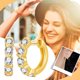 thumbnail image 2 of Pendientes Mujer Oro 18K Pendientes Turquesa Circonita Brillante Regalos Joyeria, 2 of 8
